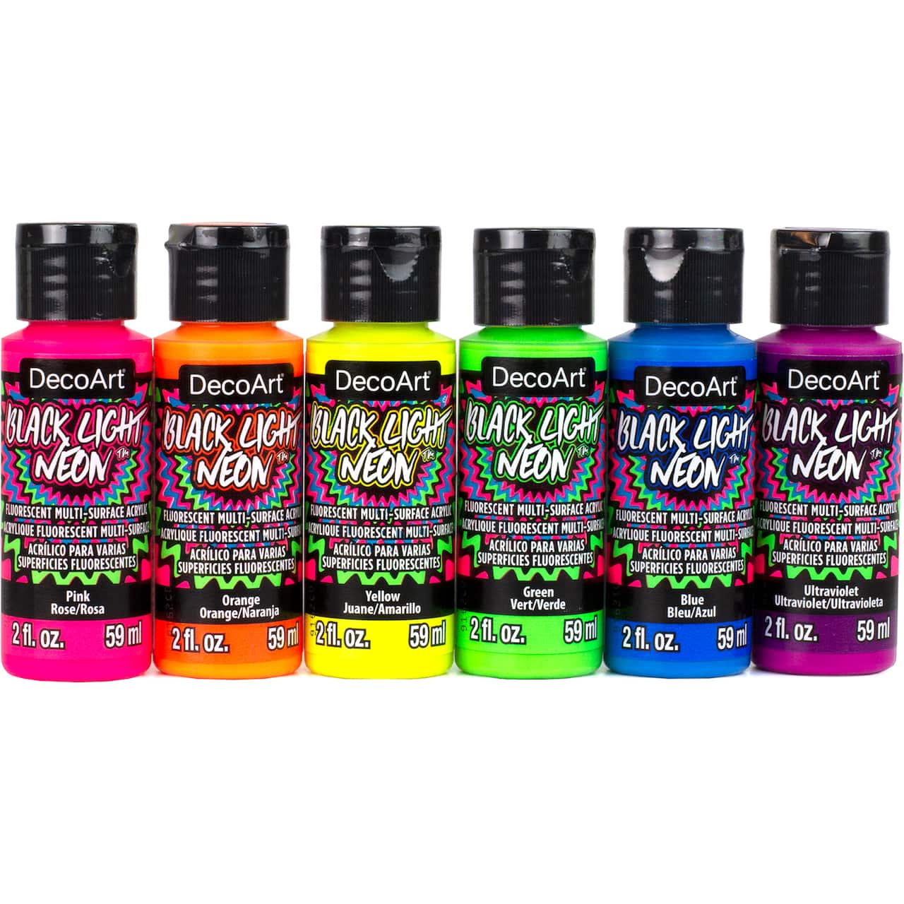 DecoArt&#xAE; Black Light Neon&#x2122; 6 Color Acrylic Paint Bundle